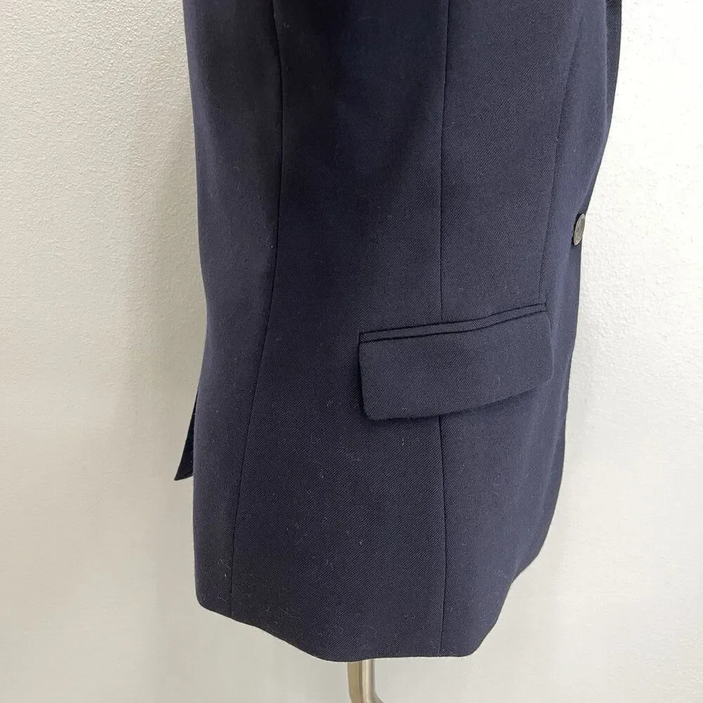 J. Crew J.Crew Regent Women's Blazer Size 4 Navy Blue 98% Wool Long Sleeve